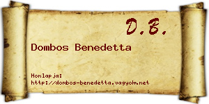 Dombos Benedetta névjegykártya